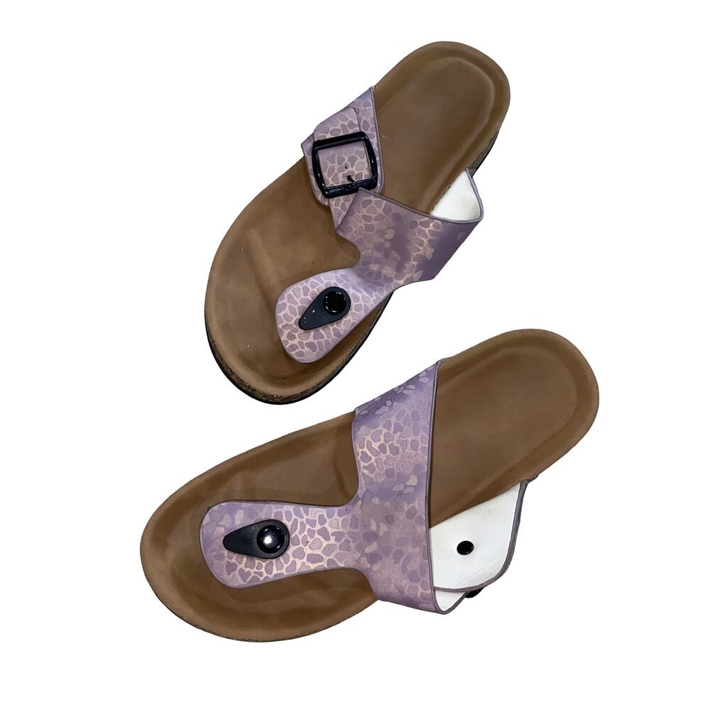 Double Strap Slide Sandals Buckle Comfort Slides | Lavender Purple EUR 38